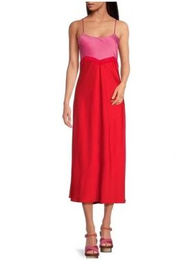 NWT Gianni Bini × DANNIJO Helena Satin Two-Tone Color Block Sleep Dress